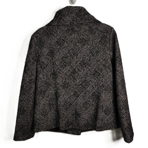 New! TALBOTS Wool Black Metallic 16 XL Women's Lightweight Button-Up Jacket Coat - Picture 5 of 8